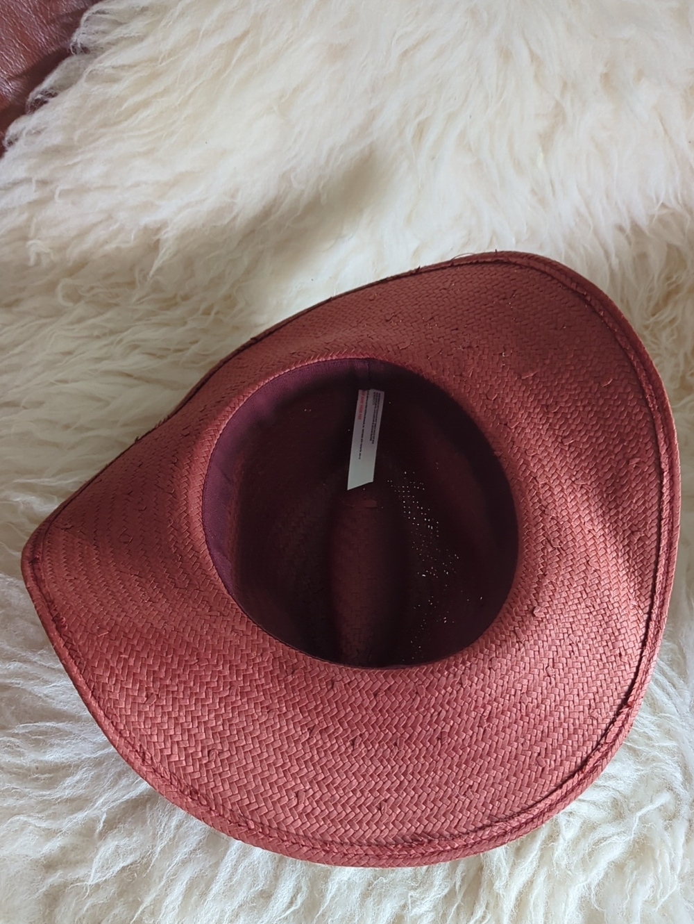 Free People - Straw Western Fedora Hat - Faded Red - Picture 5 of 6